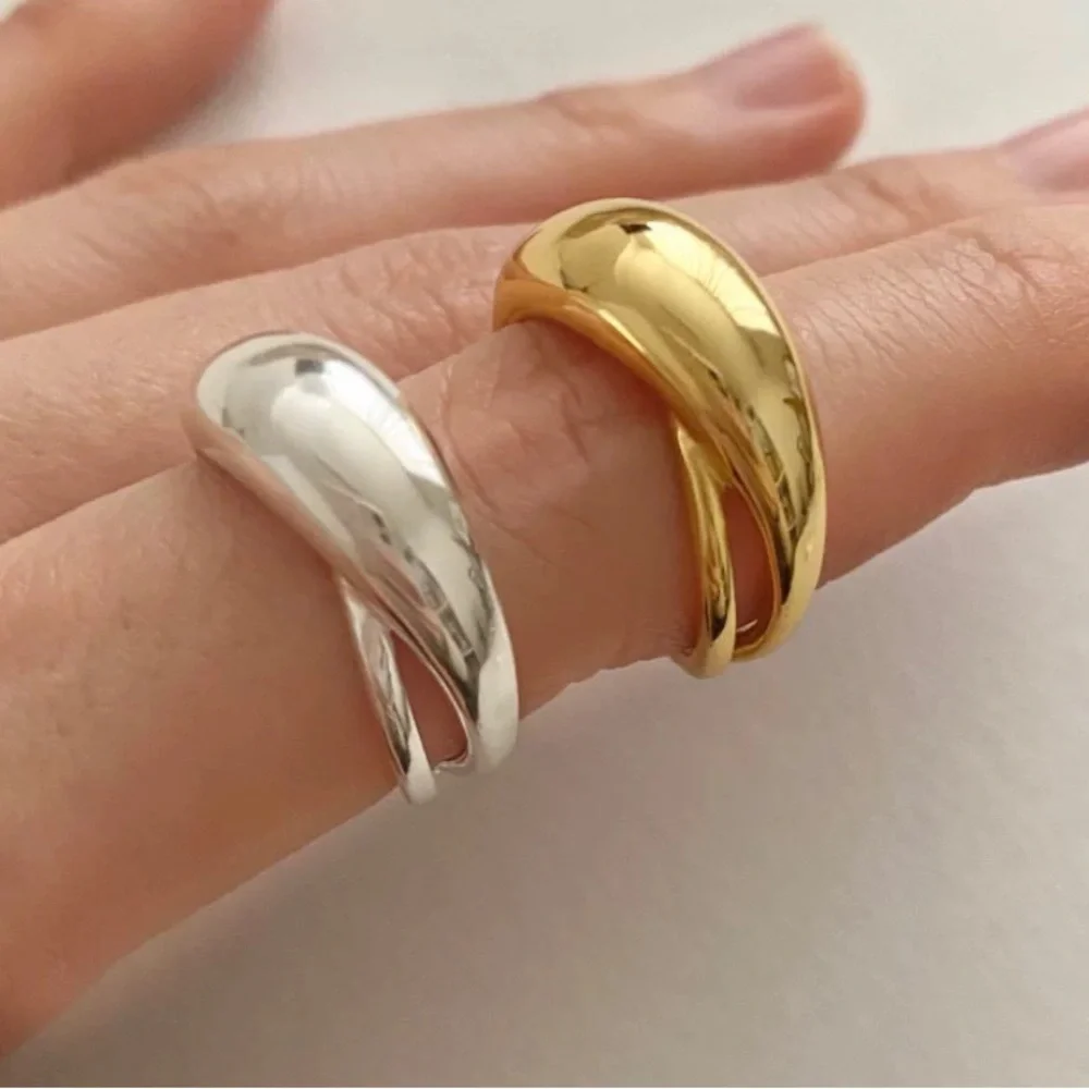 Gold layered ring, gold dome ring, stacking gold ring, statement gold ring